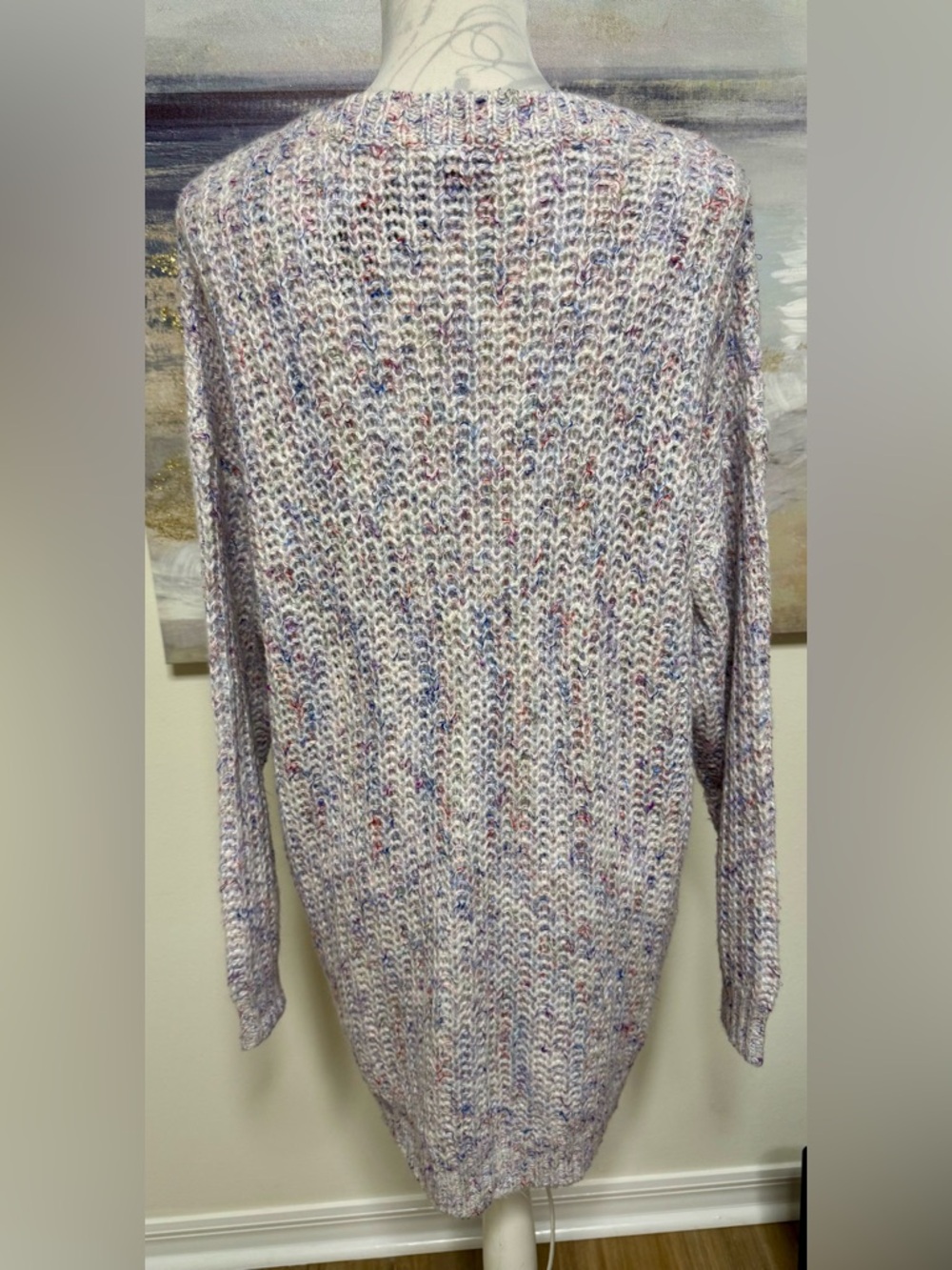 🥳TORRID Bulky Knit V-Neck Sweater, Multicolors, Size 2X - Picture 5 of 8